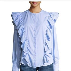 StyleKeepers Girl Meets Boy Ruffled Top Sz Small